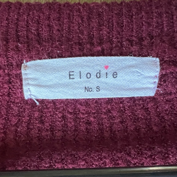 Elodie (Nordstroms) Burgundy Chunky Knit Crewneck Casual Cozy Sweater Size S - Picture 7 of 8